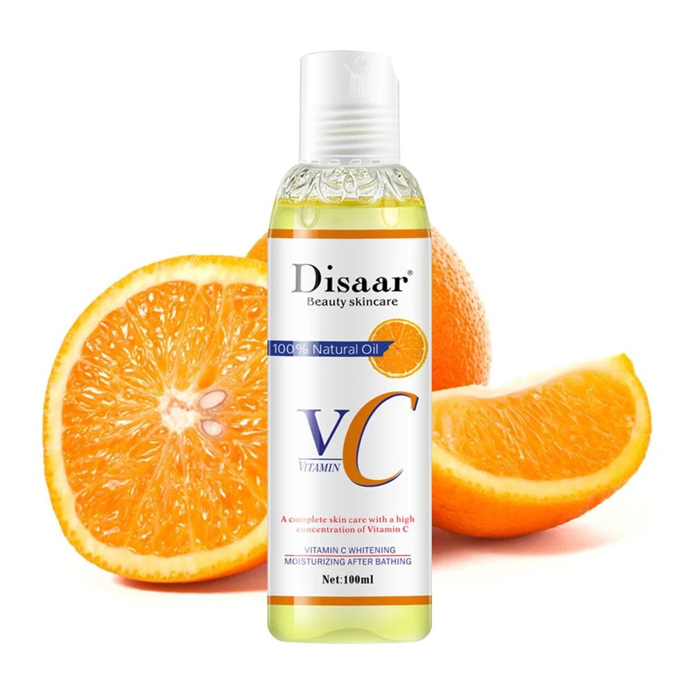 Huile à la Vitamine C Disaar – Soin Visage & Corps | Hydratante, Éclat & Nutrition | Extraits d’Orange & Citron