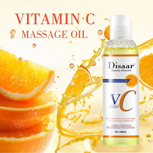Huile à la Vitamine C Disaar – Soin Visage & Corps | Hydratante, Éclat & Nutrition | Extraits d’Orange & Citron