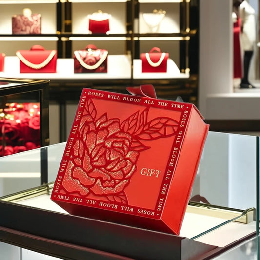 Boîte Cadeau Magnétique Élégante – Rouge Chic à la Française