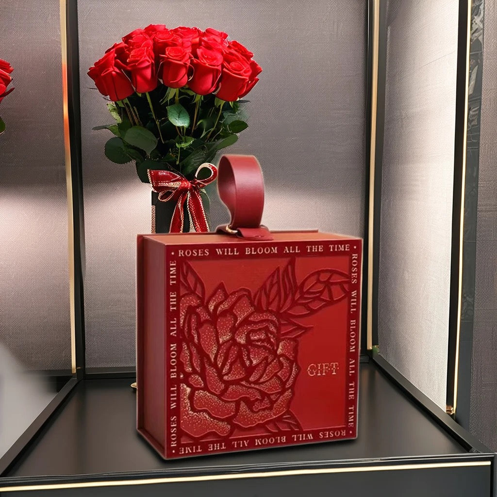 Boîte Cadeau Magnétique Élégante – Rouge Chic à la Française