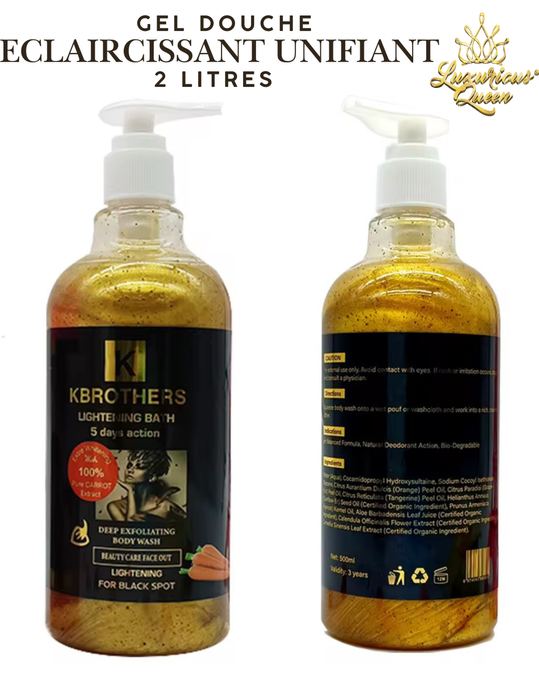 Gel douche éclaircissant carotte 2 litres- K.Brothers