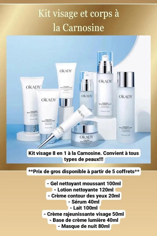 Coffret complet visage et corps à la Carnosine 8 en 1: tous types de peaux