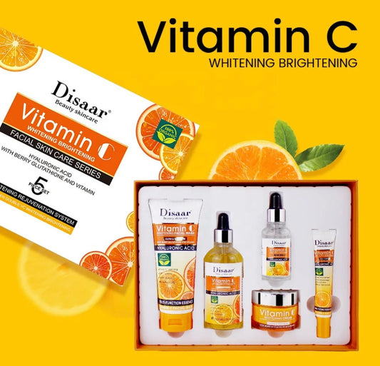 Coffret de Soins à la Vitamine C – 5 Produits Skincare Visage | Hydratation, Éclat & Anti-Âge
