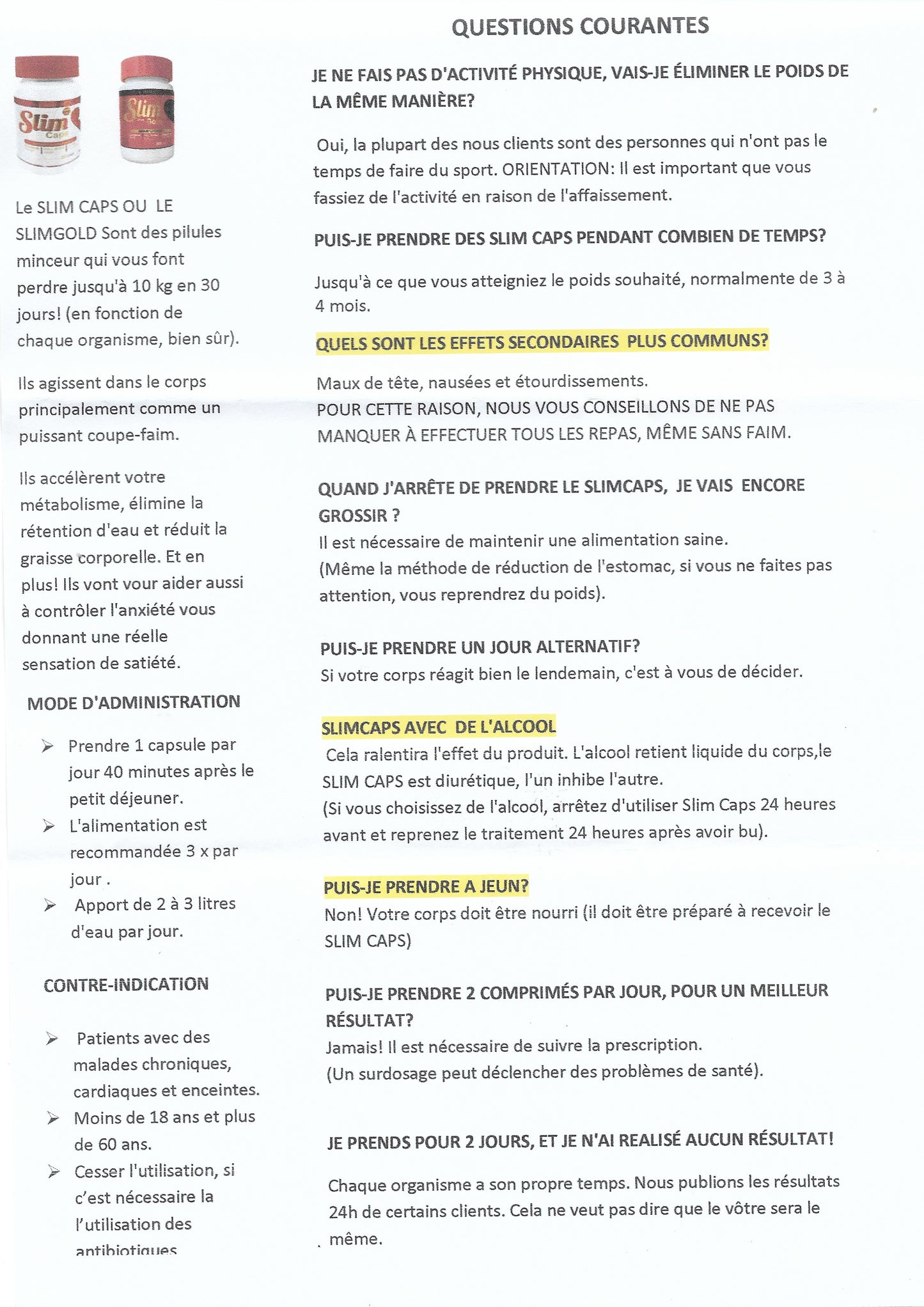 Slim Caps (débutant)