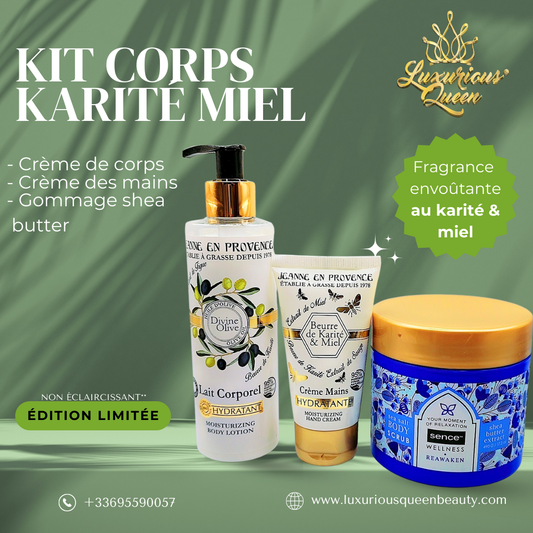 Coffret soin corps karité-miel édition luxe – boîte velours rouge