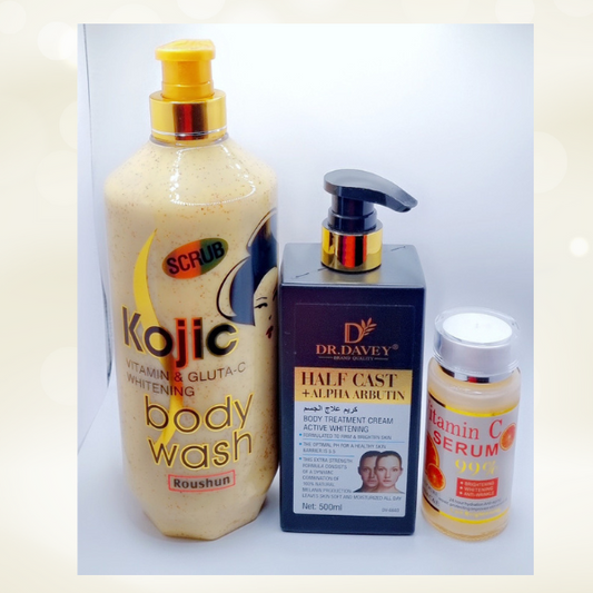 Kit Soin Éclat 3-en-1 à l'alpha Arbutin – Peau Douce : Unifiée et Lumineuse
