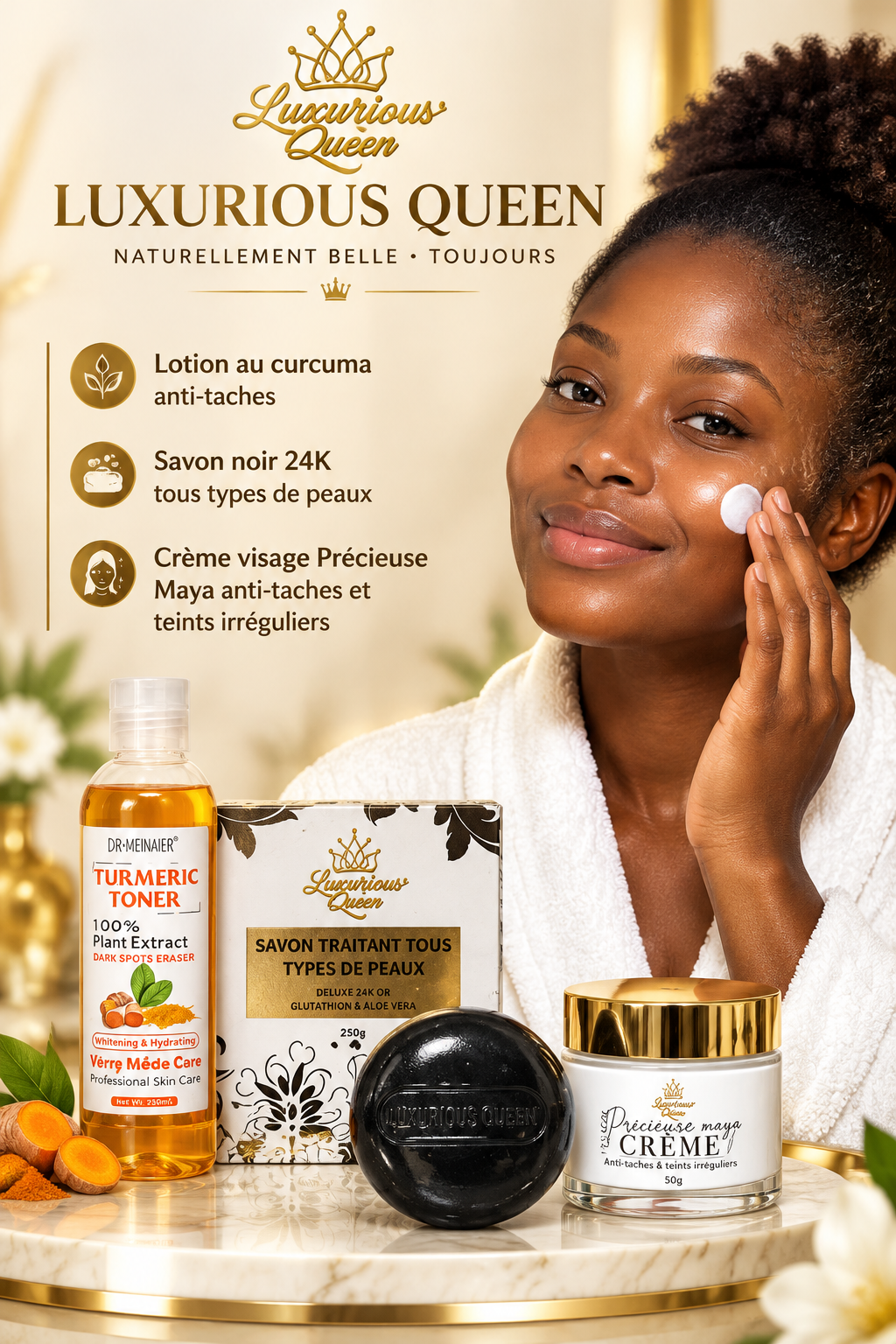 KIT VISAGE SAVON NOIR 24K GOLD (édition limité)