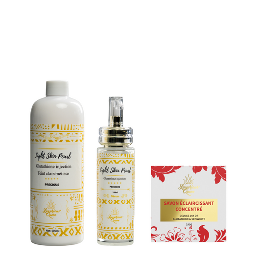 Trio Light Skin Pearl: crème+sérum+savon teint clair/métisse