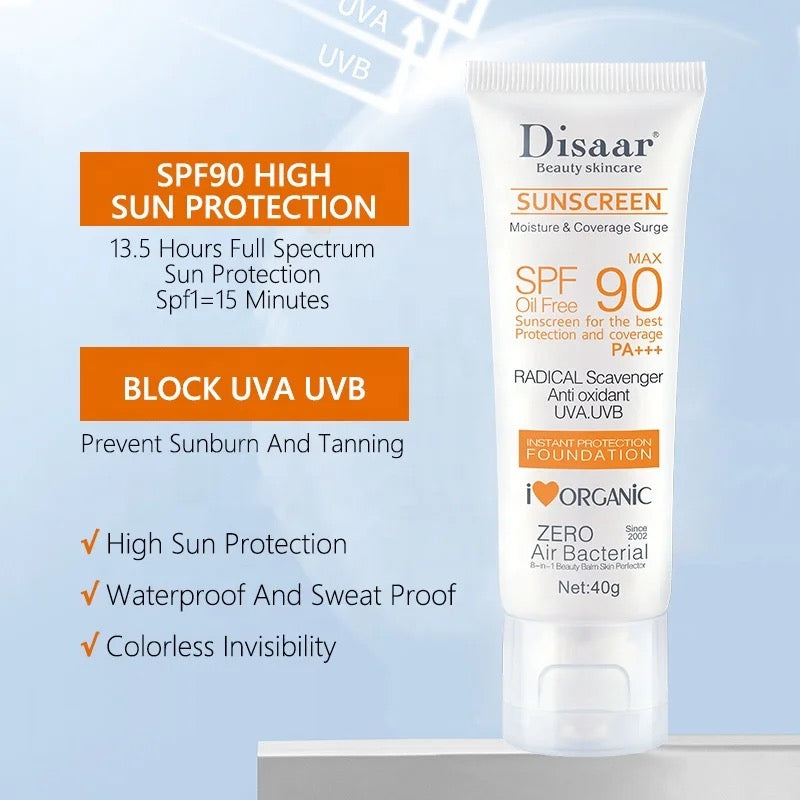 Crème solaire SPF90: Très haute protection