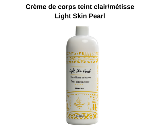 Crème de corps teint clair/métisse LIGHT SKIN PEARL GLUTA 500ml